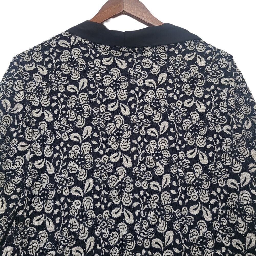 Kaileigh Clementina Lace Overlay Kimono Black Size 2X Open Drape Cardigan - Picture 5 of 10
